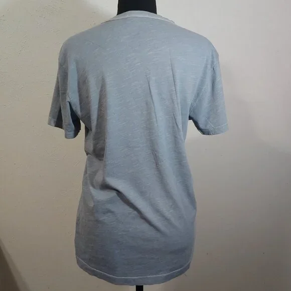 Buck Mason Slub Crew Neck Cotton T-Shirt Slate Blue Size XS - Picture 3 of 6